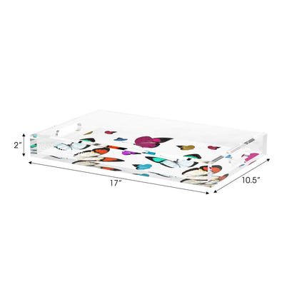 Butterflies Original Acrylic Decorative Tray, 17 x 10.5 in. by Nicolette Mayer 