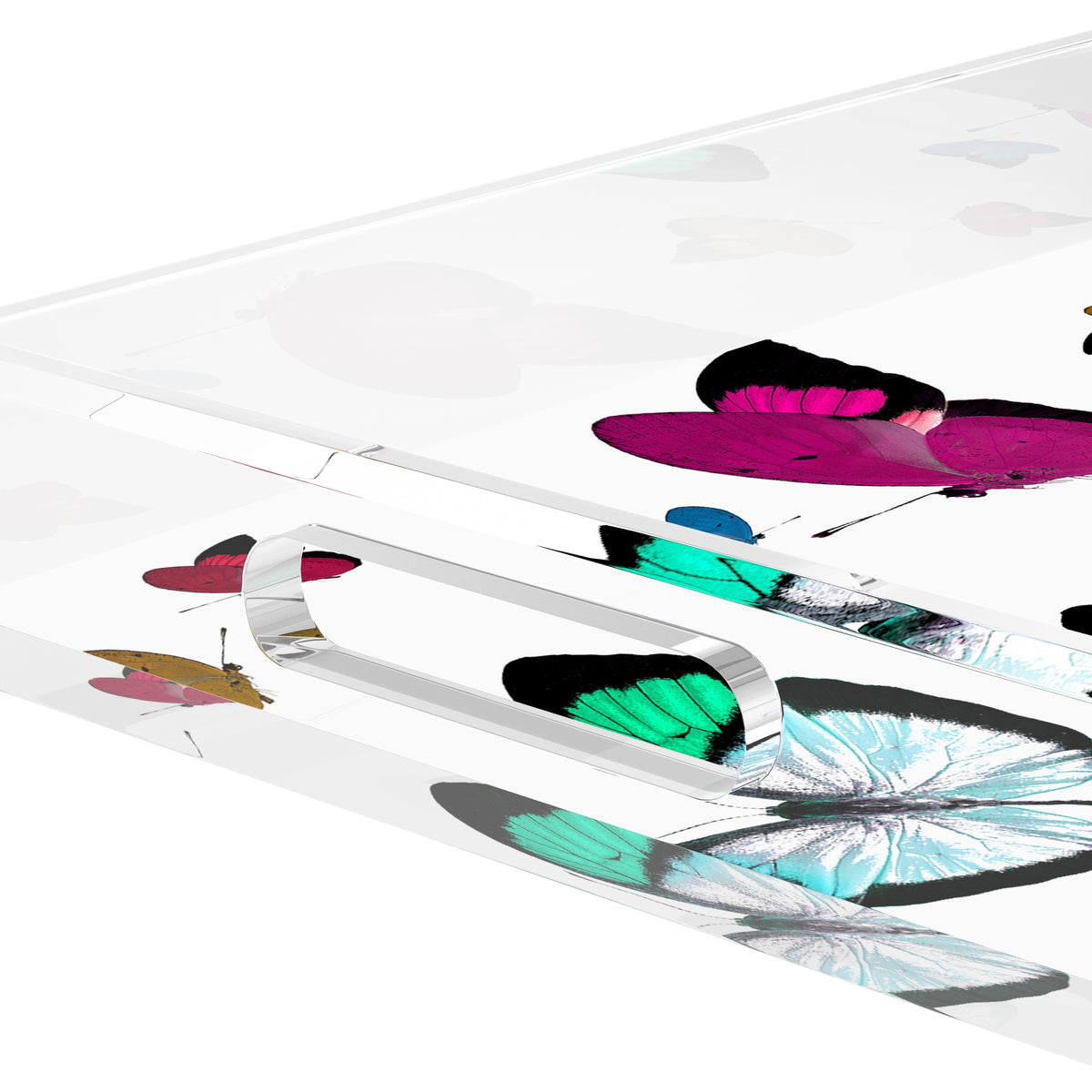 Butterflies Original Acrylic Decorative Tray, 22.5 x 14.5 in. by Nicolette Mayer 