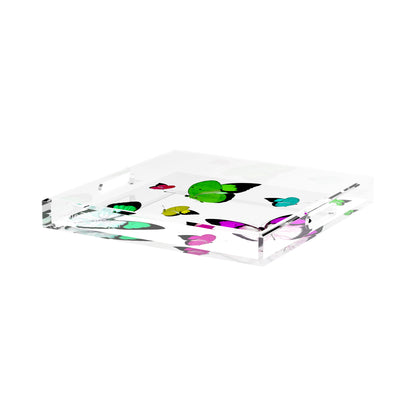 Butterflies Acid Green 15X15 Acrylic Tray - nicolettemayer.com

