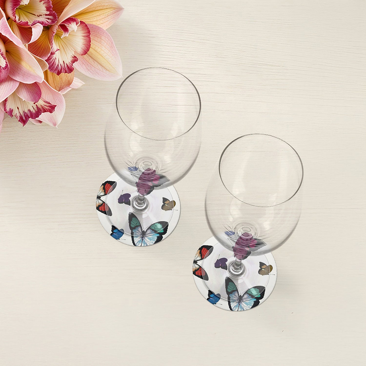 Butterflies Vegan Leather Coasters - nicolettemayer.com