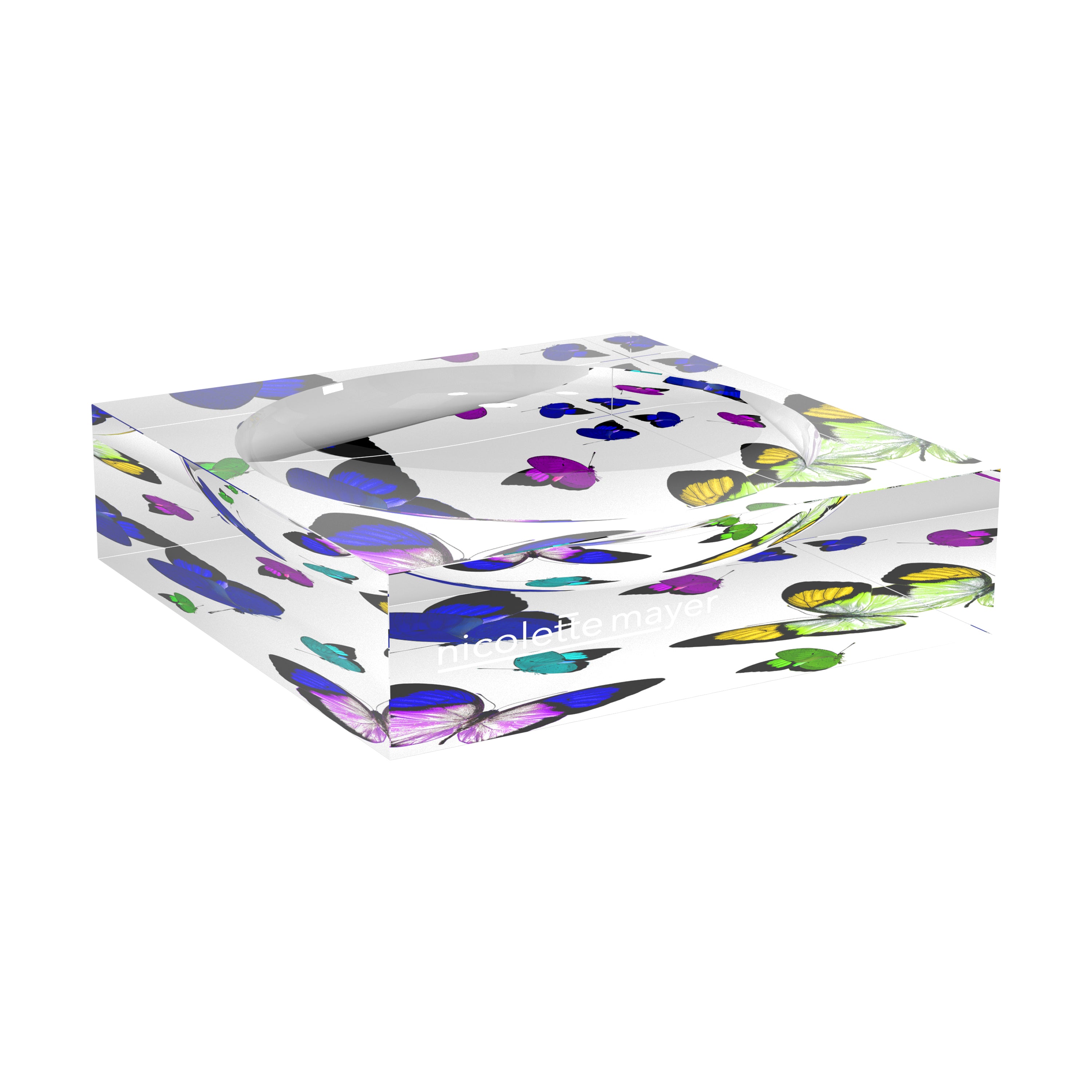 Butterflies Acid Blue Acrylic Candy Catchall Dish - nicolettemayer.com
