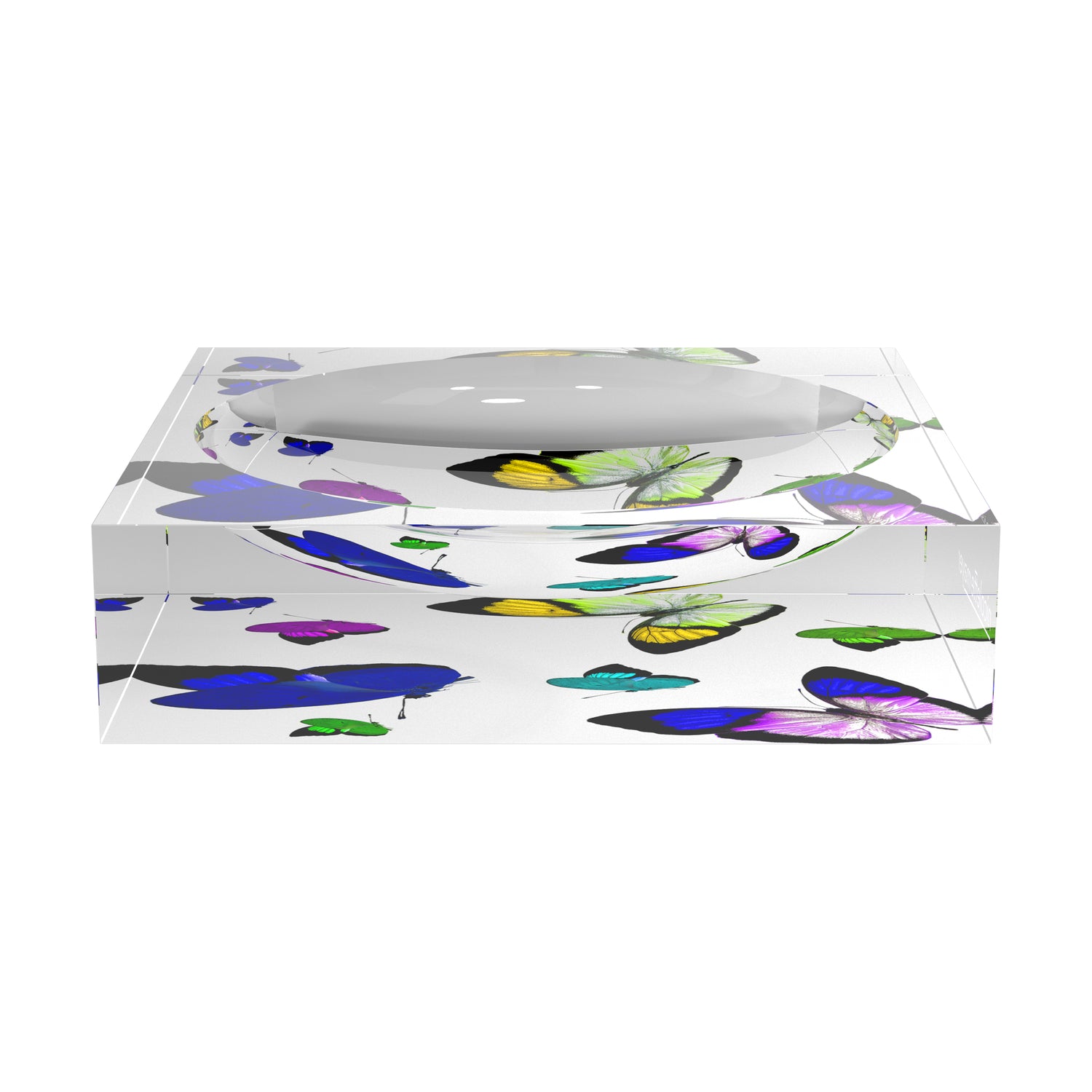 Butterflies Acid Blue Acrylic Candy Catchall Dish - nicolettemayer.com