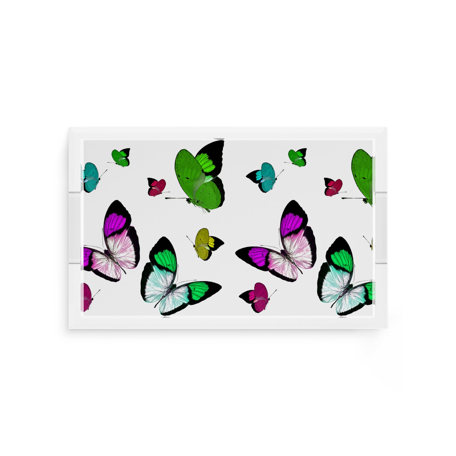 Butterflies Acid Green 12.5X7.75 Acrylic Tray - nicolettemayer.com
