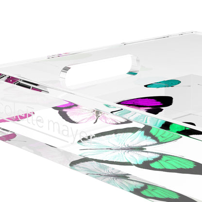 Butterflies Acid Green 12.5X7.75 Acrylic Tray - nicolettemayer.com
