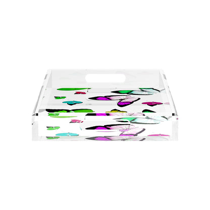 Butterflies Acid Green 17X10.5 Acrylic Tray - nicolettemayer.com
