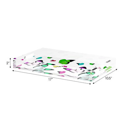 Butterflies Acid Green 17X10.5 Acrylic Tray - nicolettemayer.com
