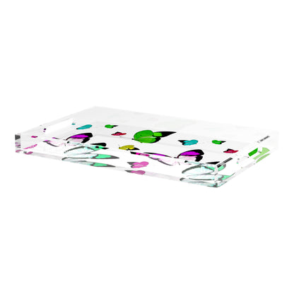 Butterflies Acid Green 22.5X14.5 Acrylic Tray - nicolettemayer.com
