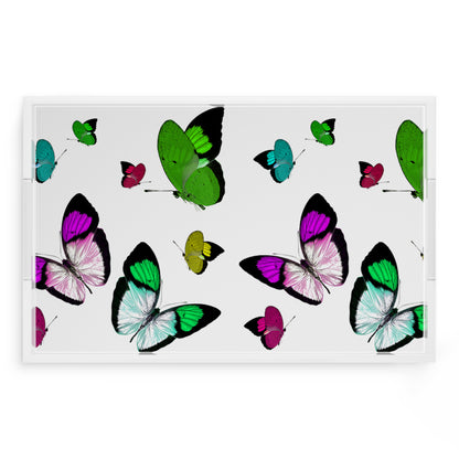 Butterflies Acid Green 22.5X14.5 Acrylic Tray - nicolettemayer.com
