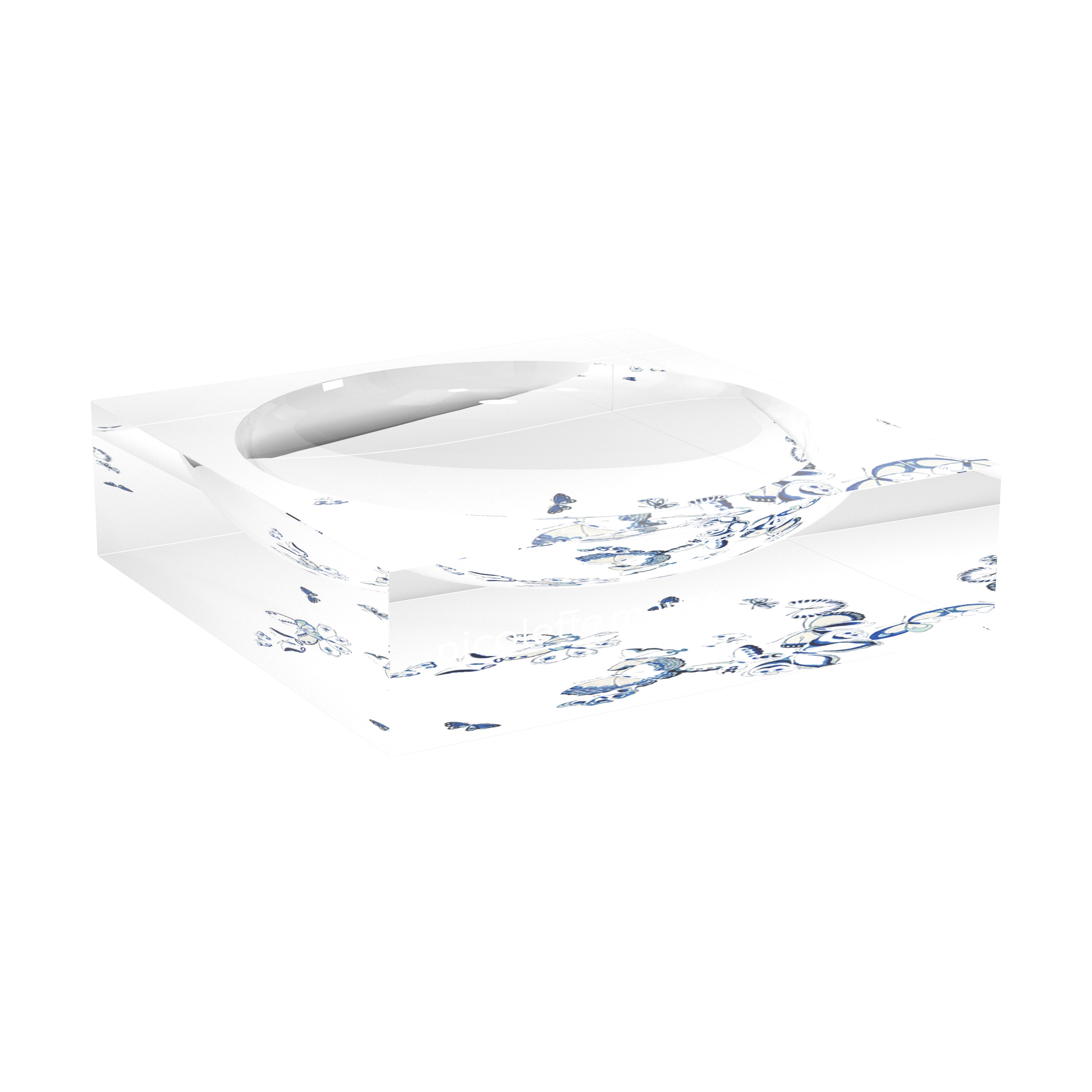 Butterfly Chinois Blue Acrylic Candy Catchall Dish - nicolettemayer.com