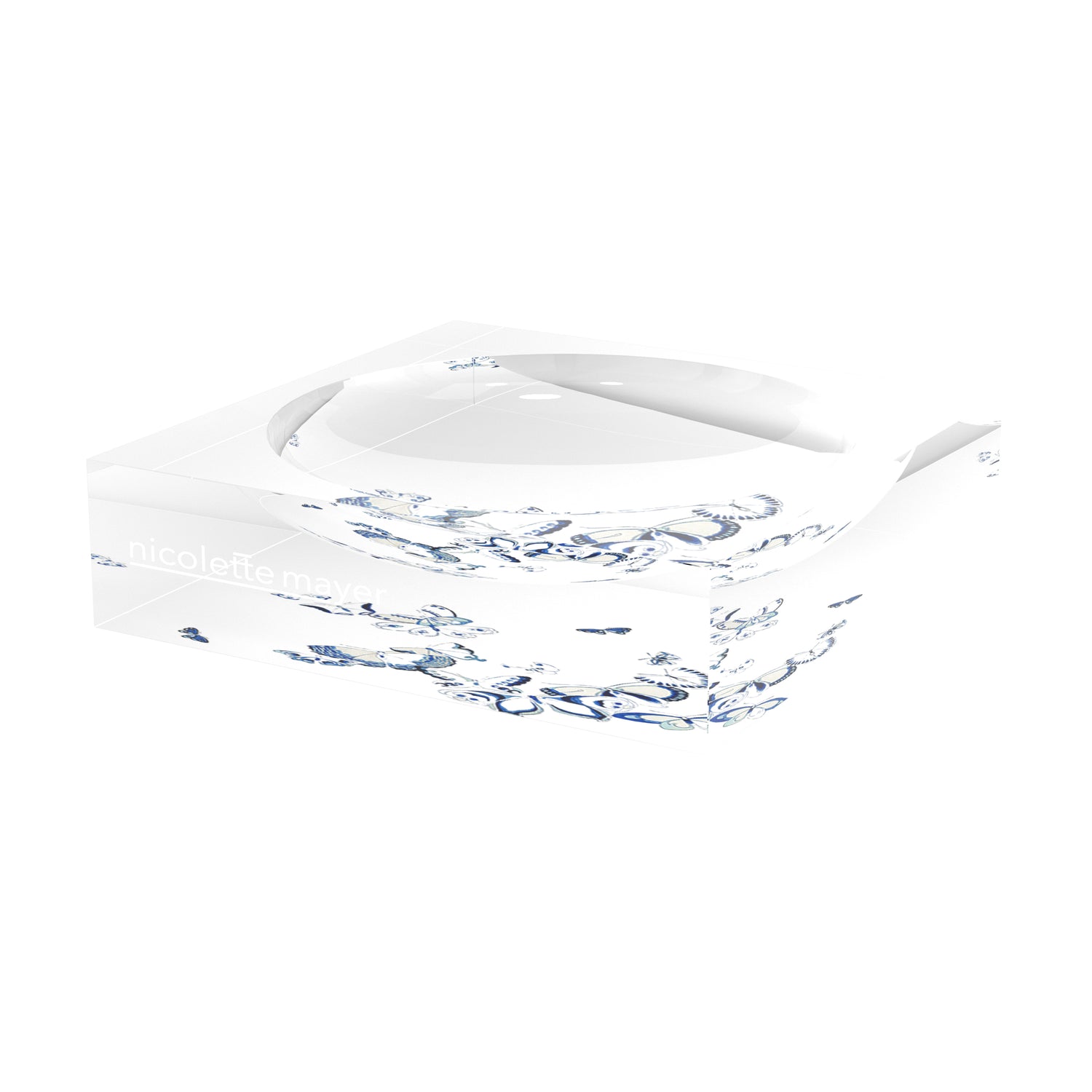 Butterfly Chinois Blue Acrylic Candy Catchall Dish