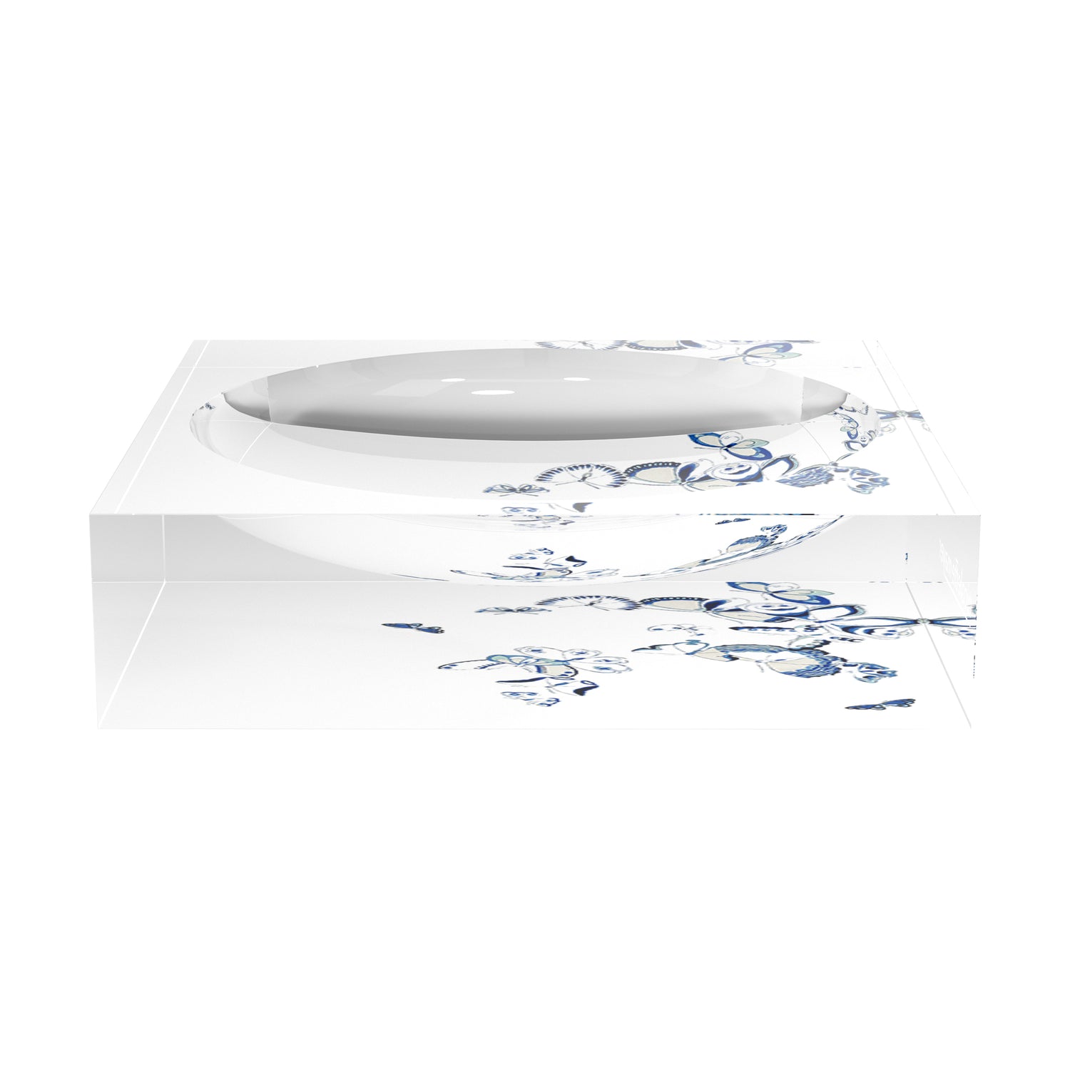 Butterfly Chinois Blue Acrylic Candy Catchall Dish