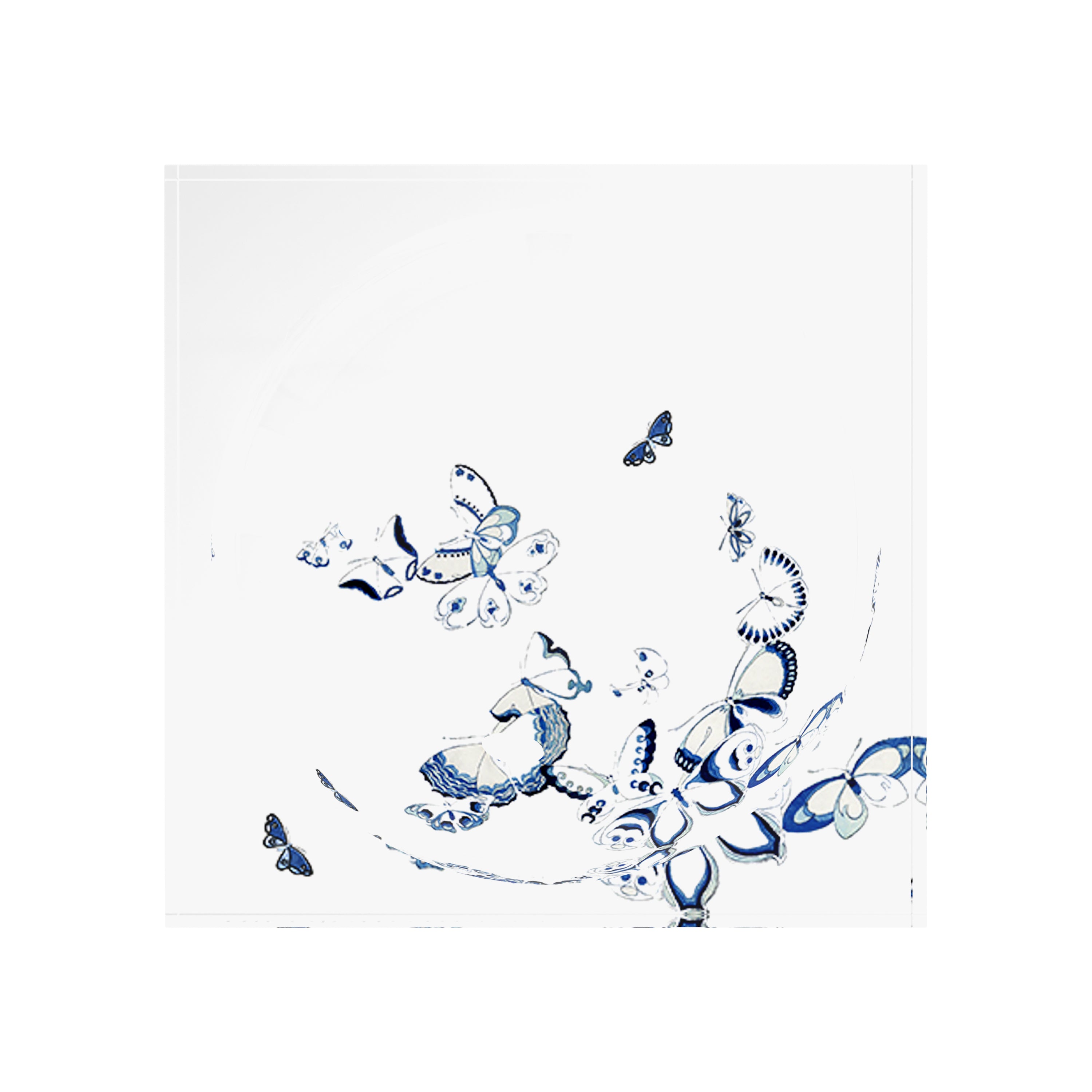 Butterfly Chinois Blue Acrylic Candy Catchall Dish