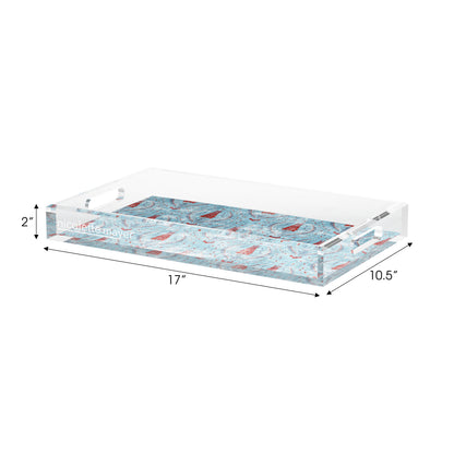 Byzantine Jewel Blue Acrylic Decorative Tray, 17 x 10.5 in. by Nicolette Mayer 