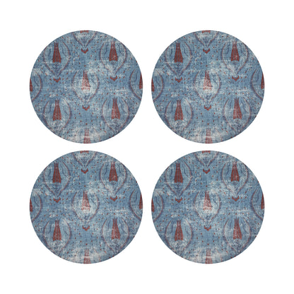 Byzantine Jewel Blue 16&quot; Round Pebble Placemats, Set of 4 - nicolettemayer.com
