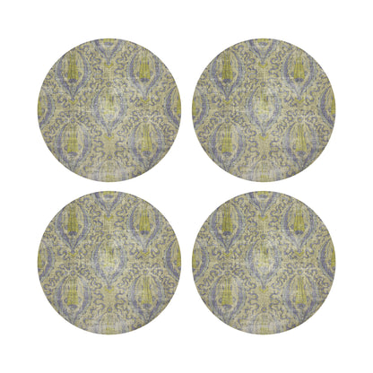 Byzantine Jewel Gold 16&quot; Round Pebble Placemats, Set of 4 - nicolettemayer.com
