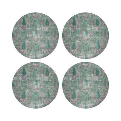 Byzantine Jewel Green 16&quot; Round Pebble Placemats, Set of 4 - nicolettemayer.com
