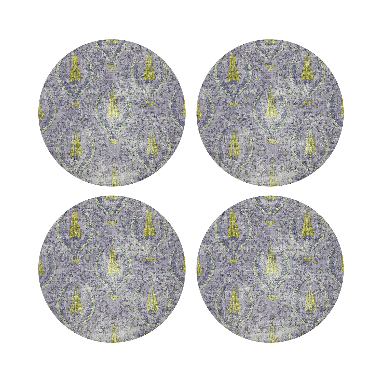 Byzantine Jewel Lilac 16&quot; Round Pebble Placemats, Set of 4 - nicolettemayer.com
