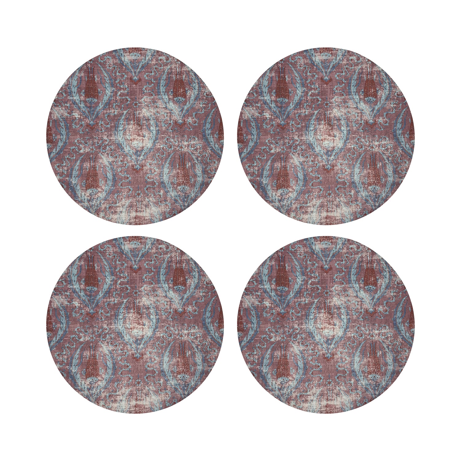 Byzantine Jewel Red 16&quot; Round Pebble Placemats, Set of 4 - nicolettemayer.com
