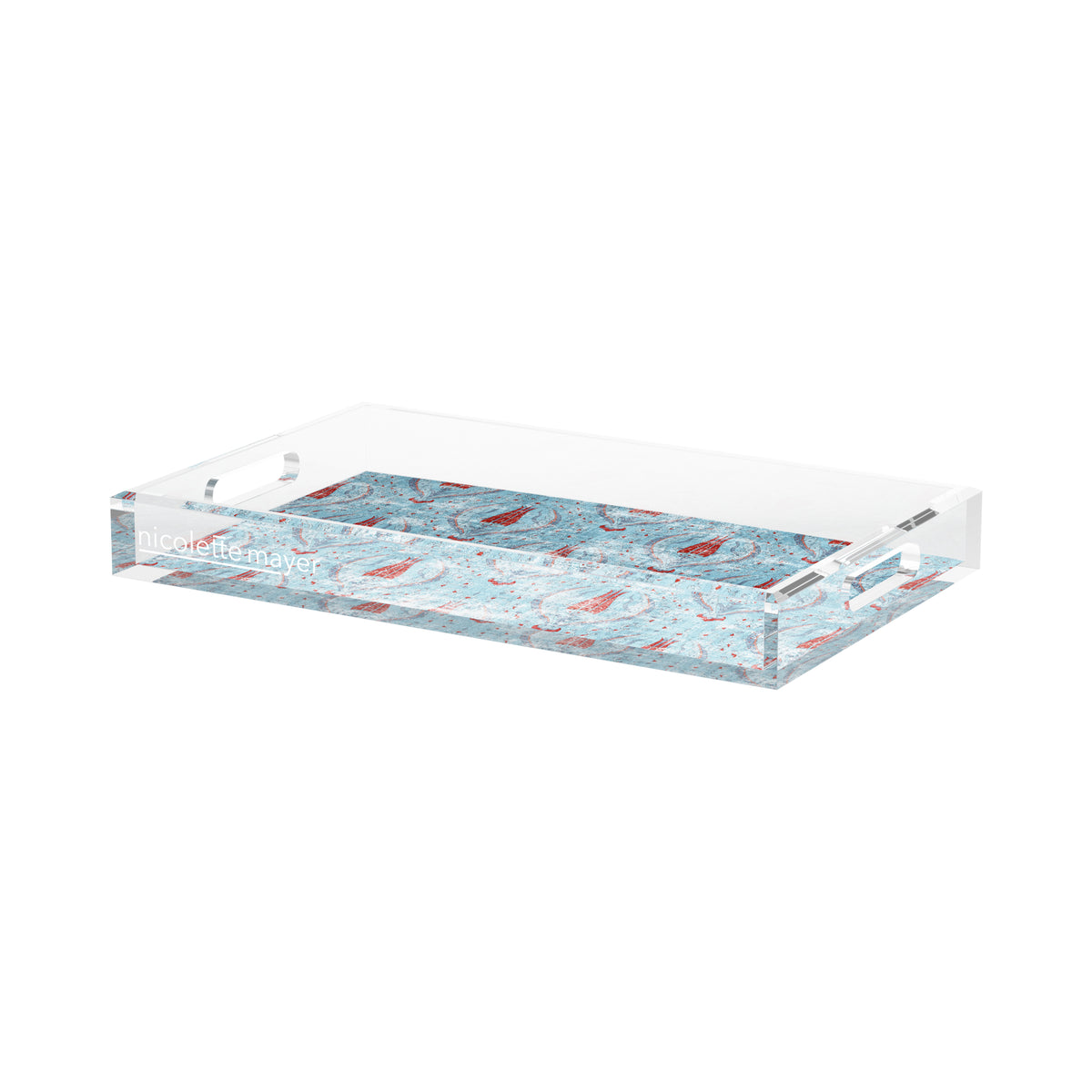 Byzantine Jewel Blue Acrylic Decorative Tray, 17 x 10.5 in. by Nicolette Mayer 