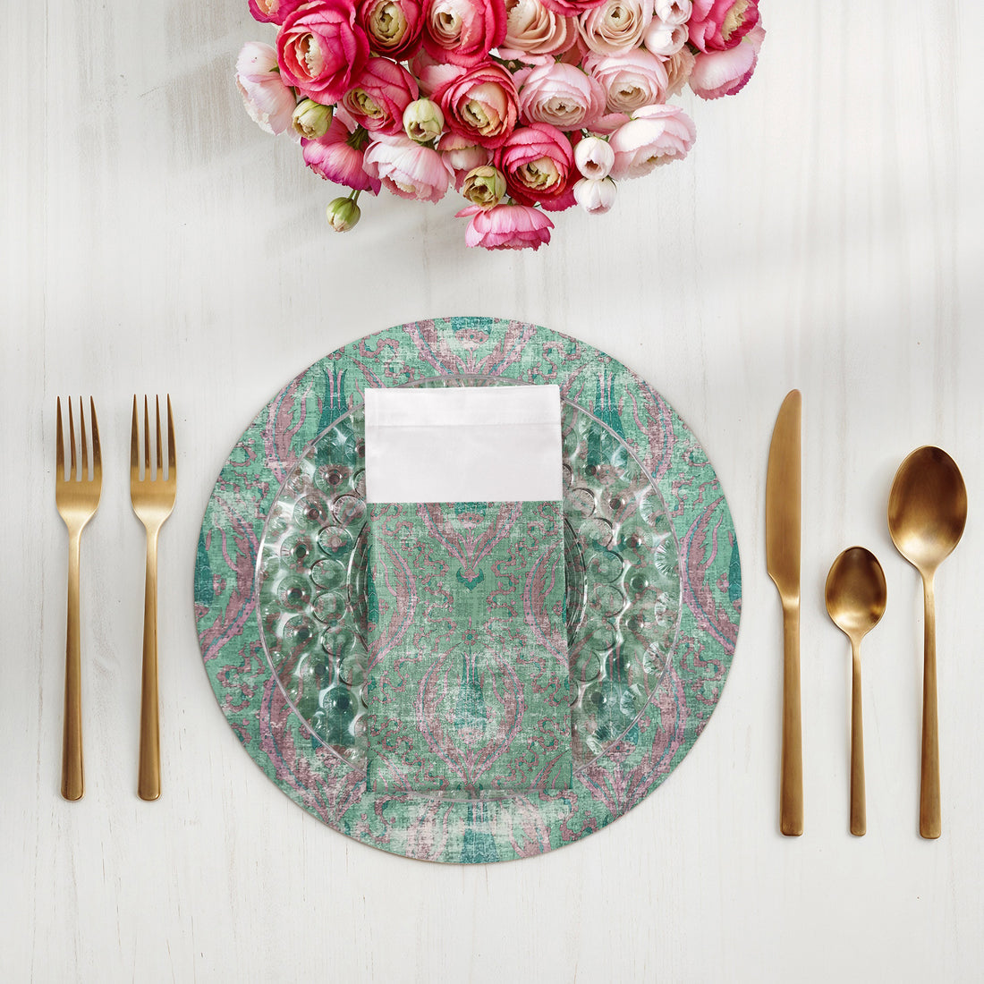 Byzantine Jewel Green 22X22 Hemstitch Napkin, Set of 4 - nicolettemayer.com