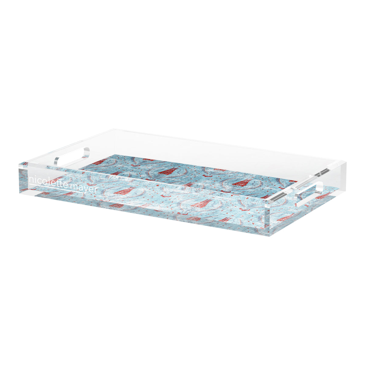 Byzantine Jewel Blue Acrylic Decorative Tray, 22.5 x 14.5 in. by Nicolette Mayer 