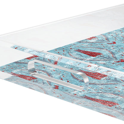 Byzantine Jewel Blue Acrylic Decorative Tray, 22.5 x 14.5 in. by Nicolette Mayer 