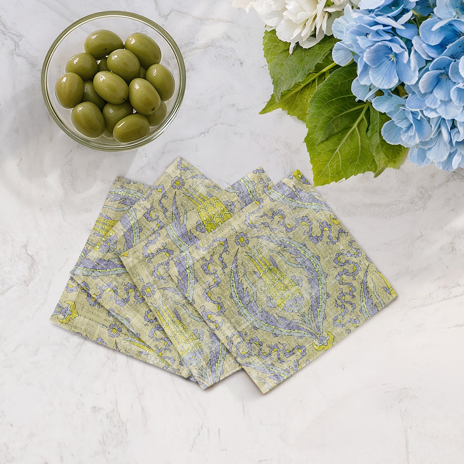 Byzantine Jewel Gold Cotton Sateen Cocktail Napkins