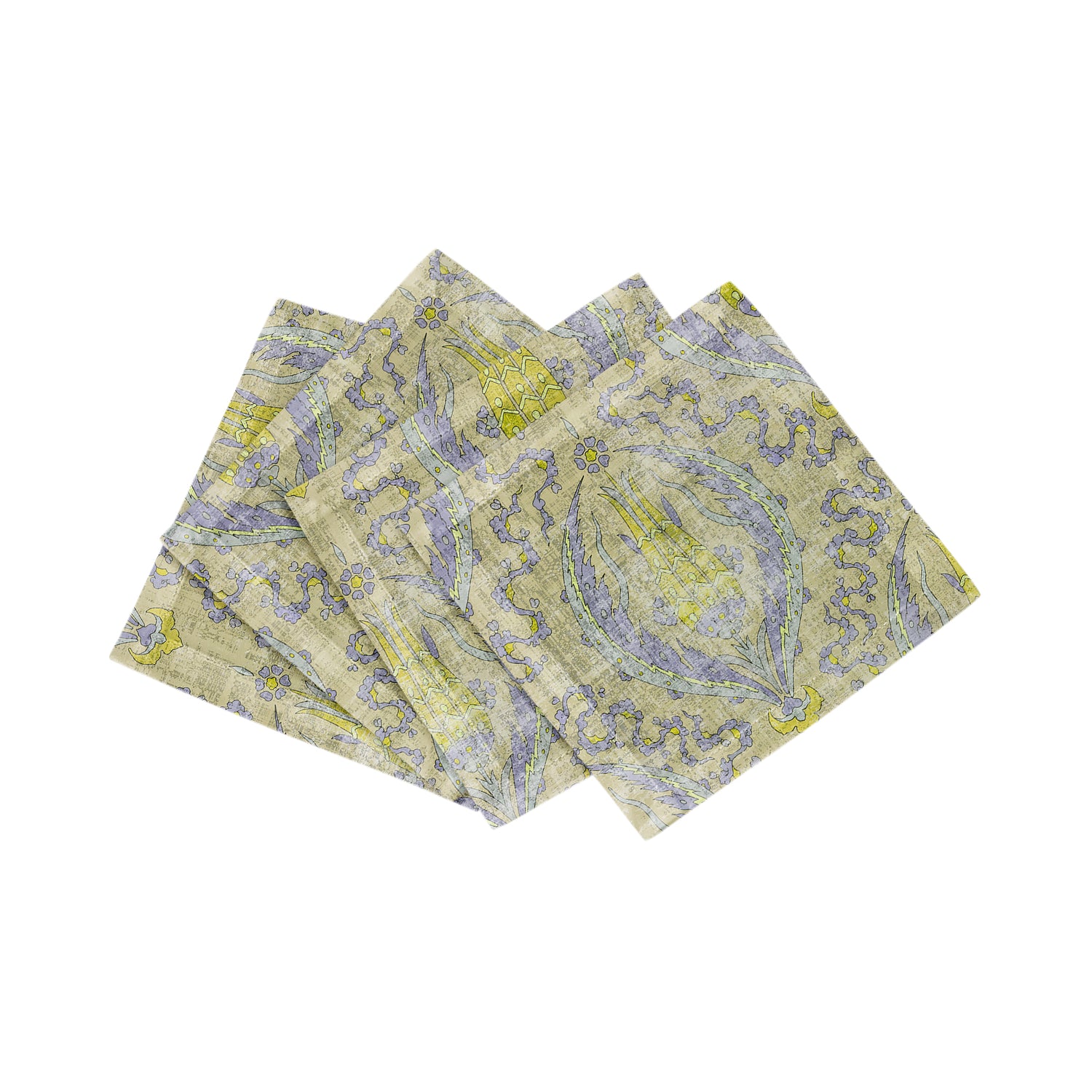 Byzantine Jewel Gold Cotton Sateen Cocktail Napkins