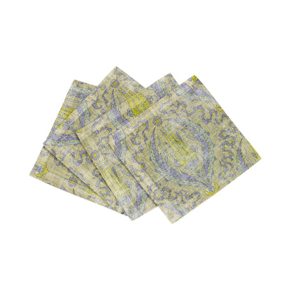 Byzantine Jewel Gold Cotton Sateen Cocktail Napkins