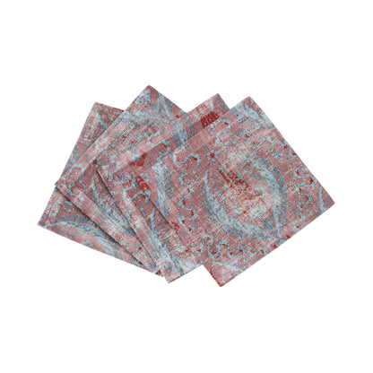 Byzantine Jewel Red Cotton Sateen Cocktail Napkins