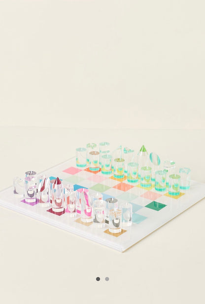 Checkerboard Colors Acrylic Chess - nicolettemayer.com