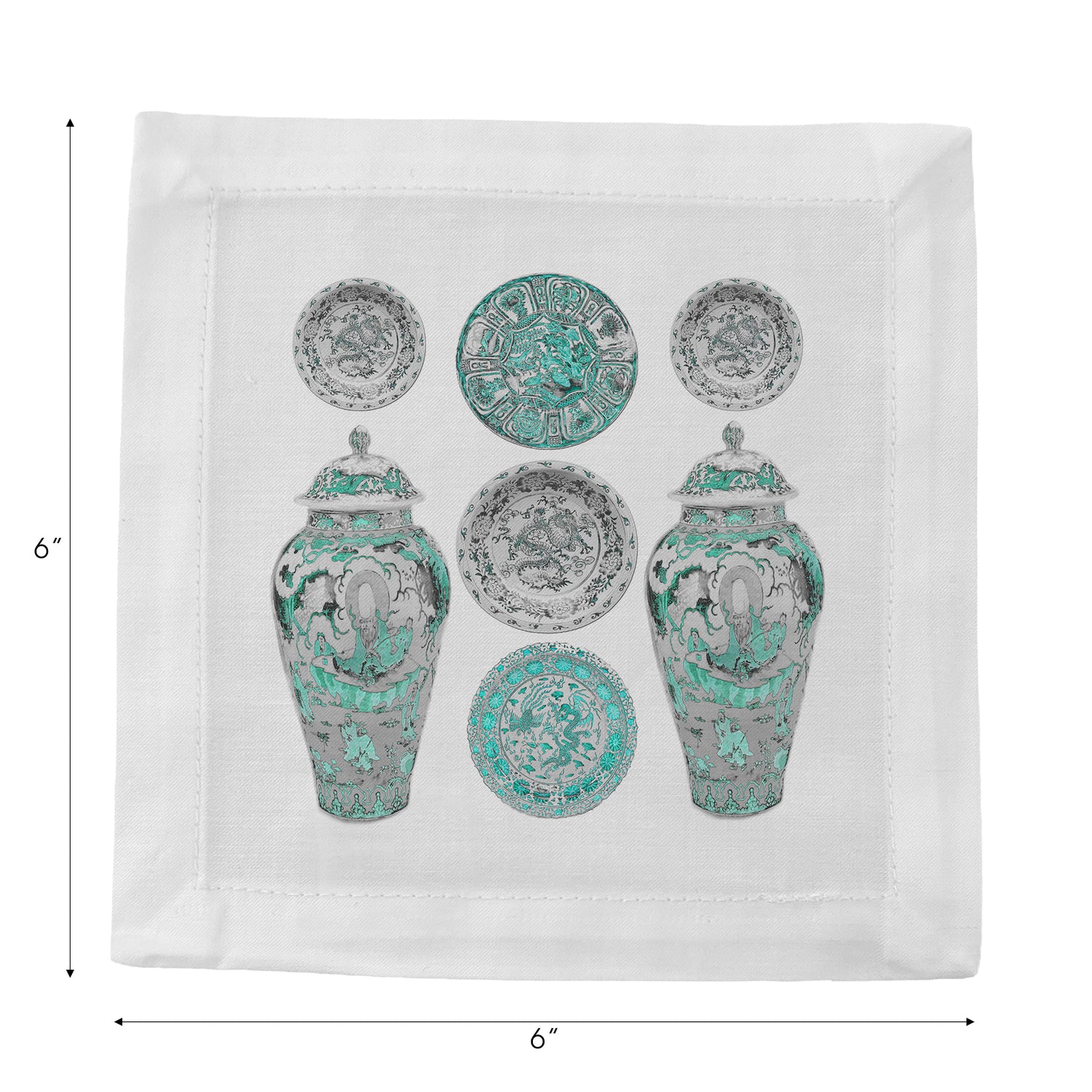 Chinois Ceramic Cerulean Cotton Sateen Cocktail Napkins - nicolettemayer.com