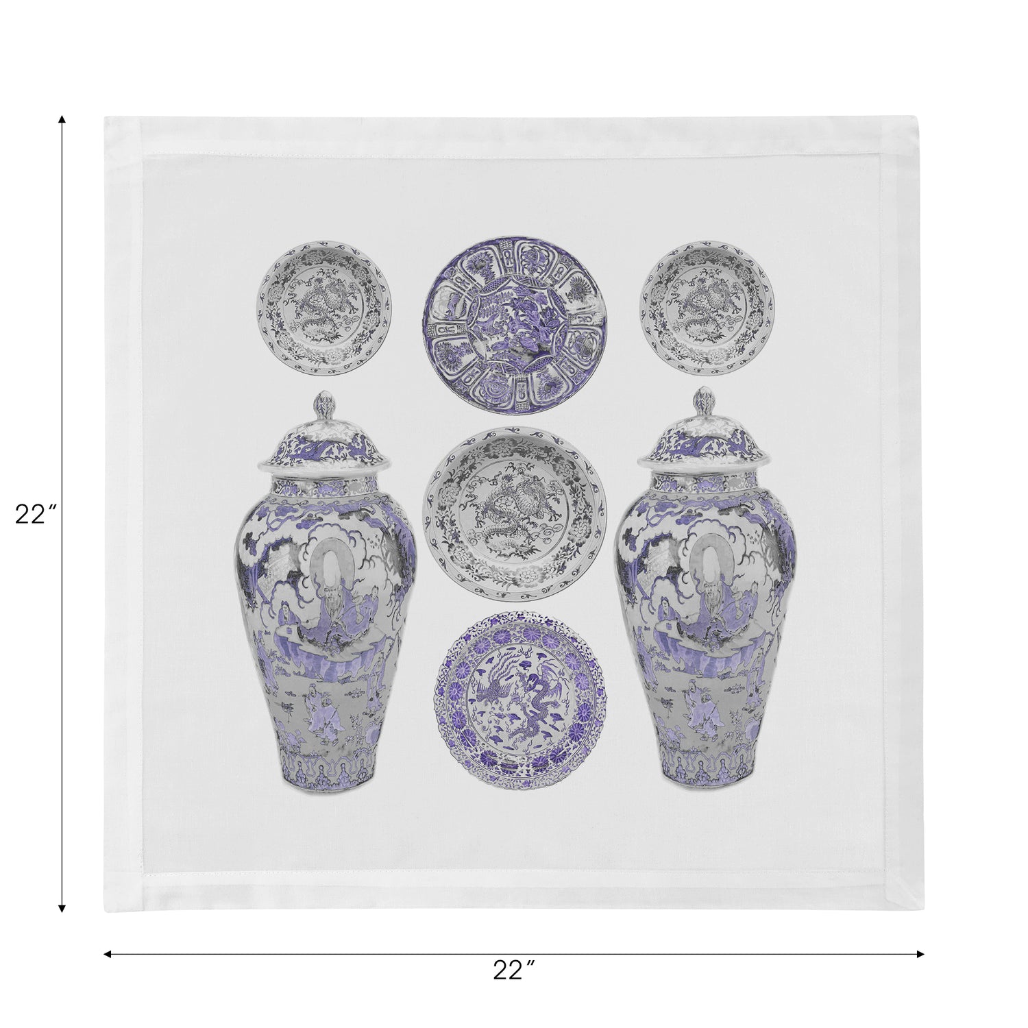 Chinois Ceramic Lavender Cotton Sateen Dinner Napkins - nicolettemayer.com