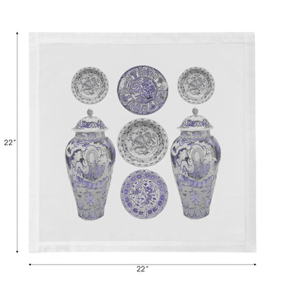 Chinois Ceramic Lavender Cotton Sateen Dinner Napkins - nicolettemayer.com