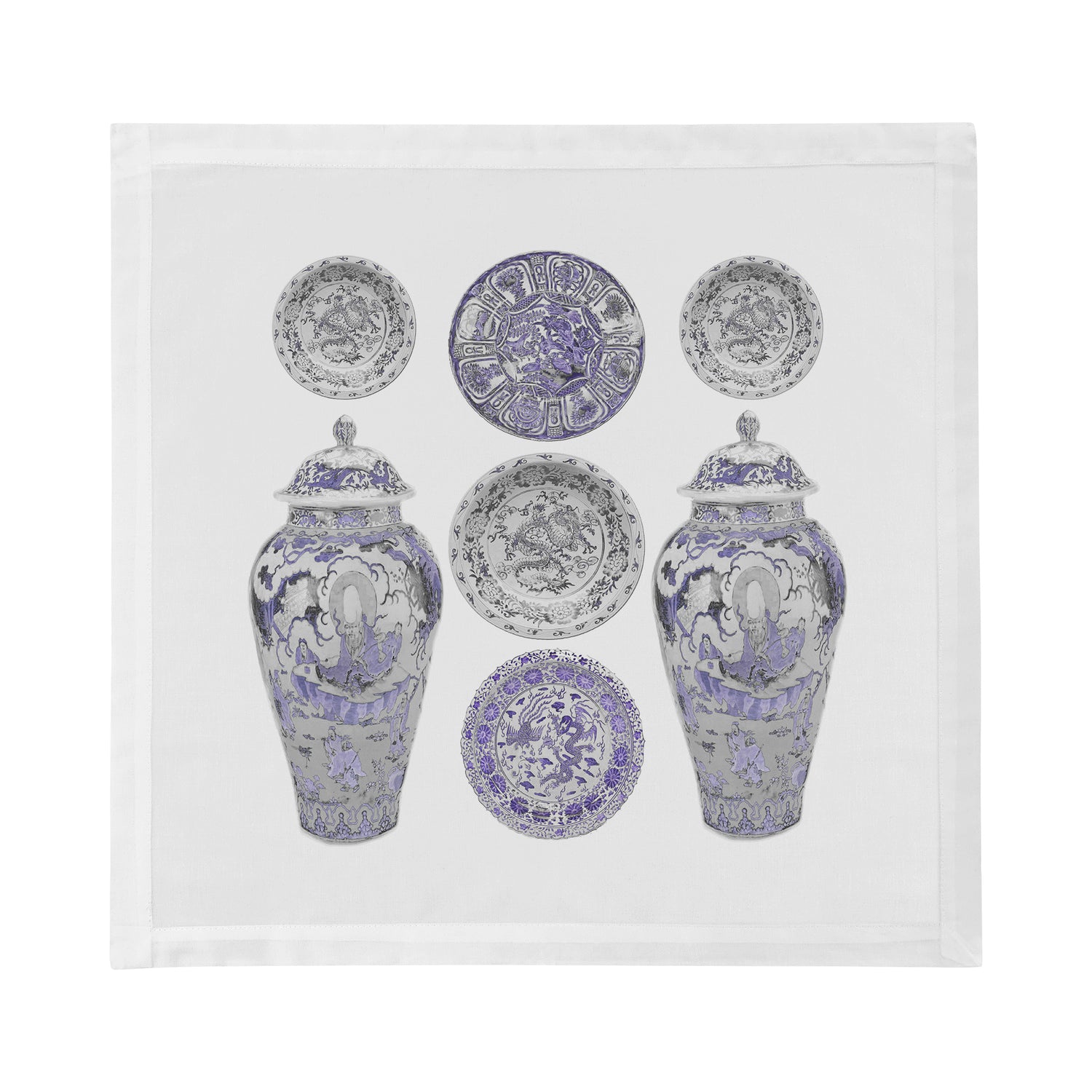 Chinois Ceramic Lavender Cotton Sateen Dinner Napkins - nicolettemayer.com