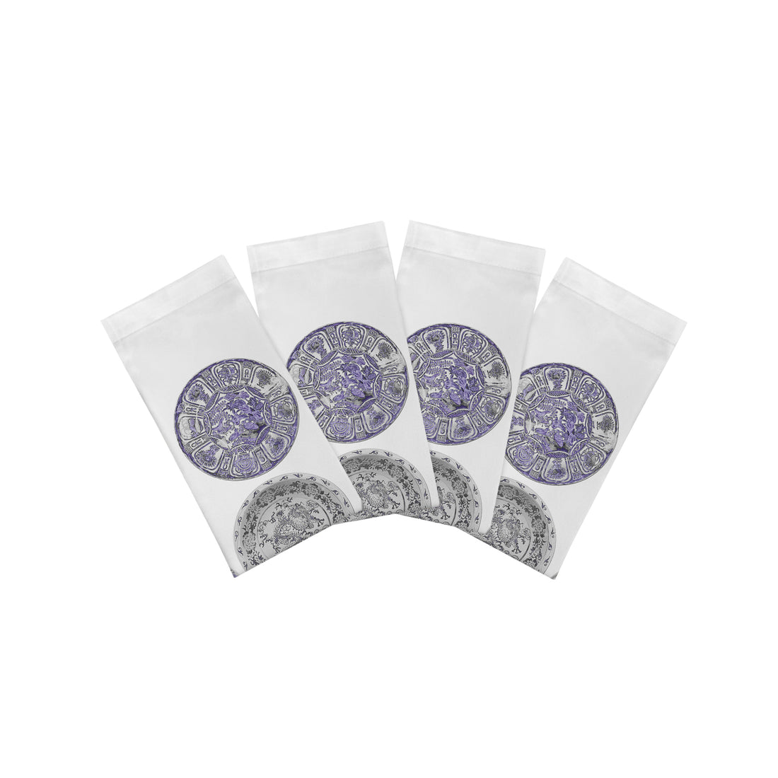 Chinois Ceramic Lavender Cotton Sateen Dinner Napkins - nicolettemayer.com