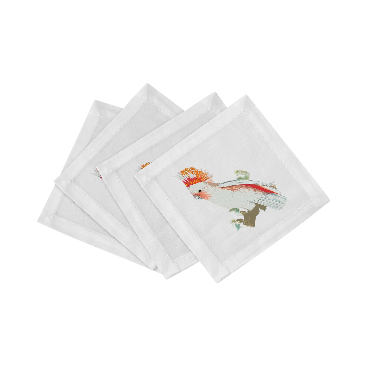 Cockatoo Cotton Sateen Cocktail Napkins