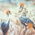 Crested Crane Burnt – 36x36" Modern Acrylic Wall Art - nicolettemayer.com