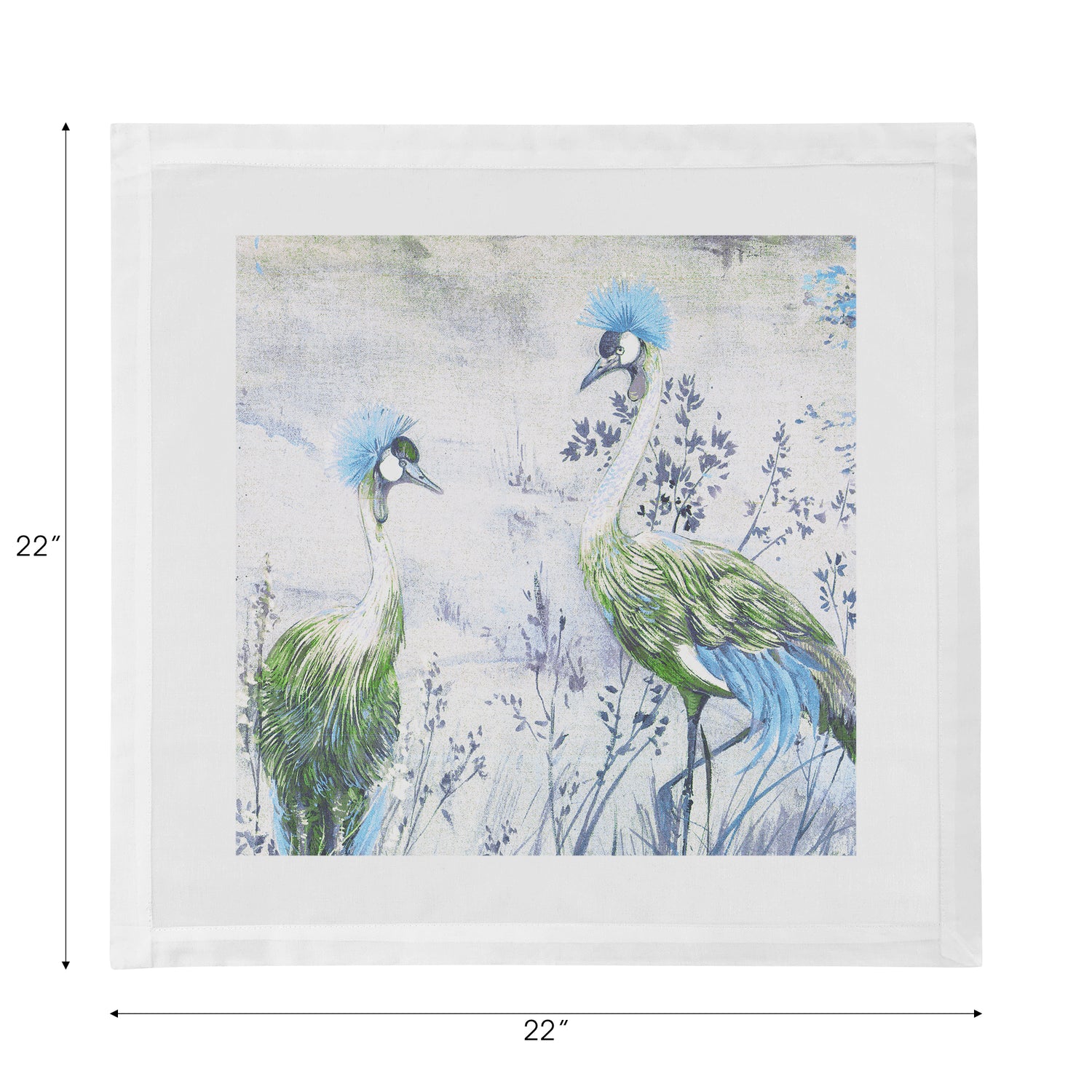 Crested Crane Ice Cotton Sateen Dinner Napkins - nicolettemayer.com