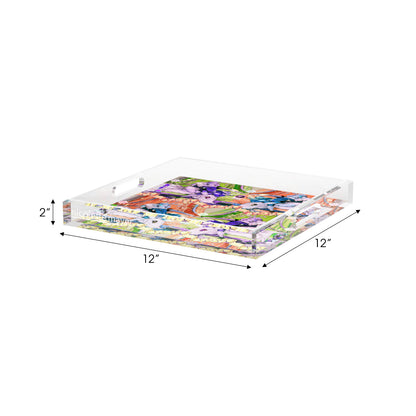 Casanova Chartreuse Acrylic Decorative Tray, 12 x 12 in. by Nicolette Mayer 