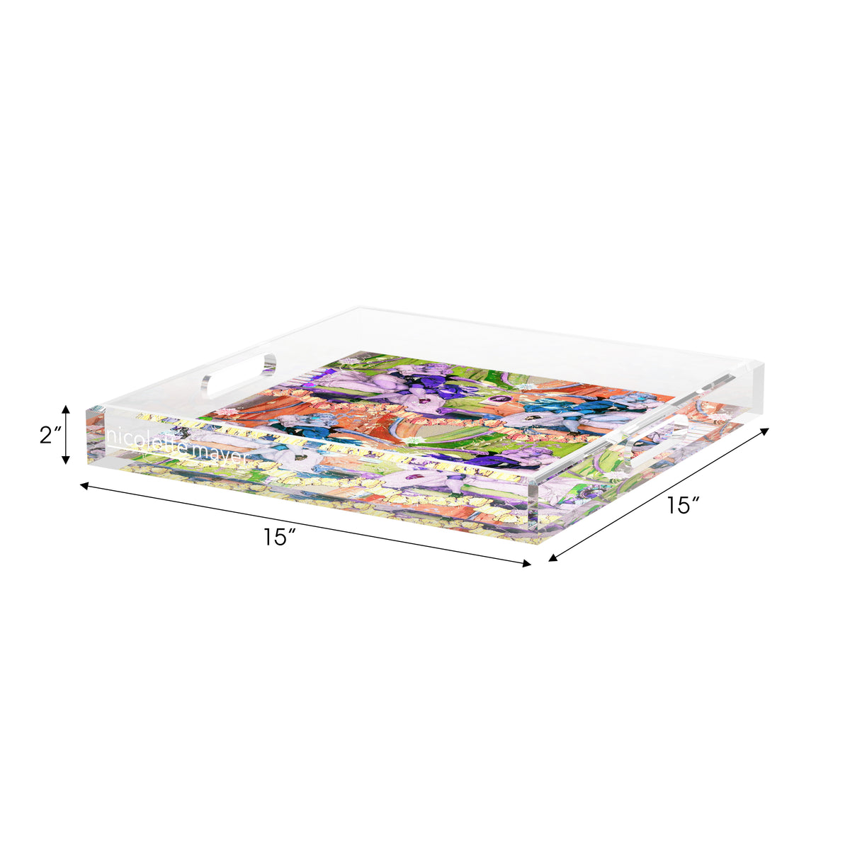 Casanova Chartreuse Acrylic Decorative Tray, 15 x 15 in. by Nicolette Mayer 