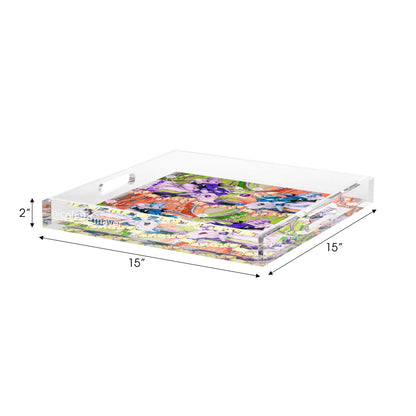 Casanova Chartreuse Acrylic Decorative Tray, 15 x 15 in. by Nicolette Mayer 