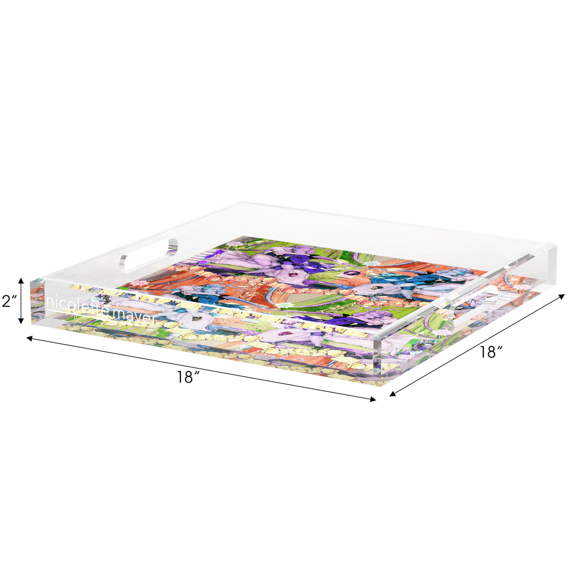 Casanova Chartreuse Acrylic Decorative Tray, 18 x 18 in. by Nicolette Mayer 