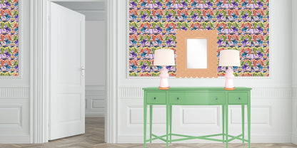 Casanova Chartreuse Grasscloth Printed Wallpaper - nicolettemayer.com