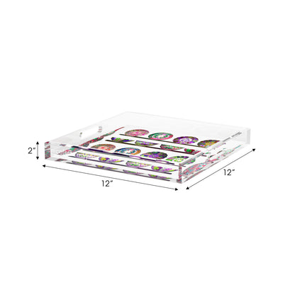 Ceramic Menagerie Acrylic Decorative Tray, 12 x 12 in. by Nicolette Mayer 