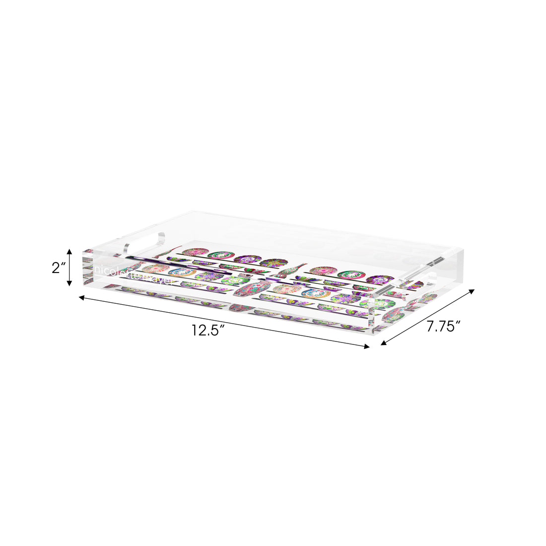 Ceramic Menagerie Acrylic Decorative Tray, 12.5 x 7.75 in. by Nicolette Mayer 