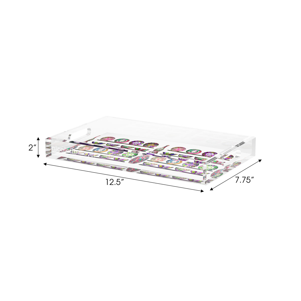 Ceramic Menagerie Acrylic Decorative Tray, 12.5 x 7.75 in. by Nicolette Mayer 