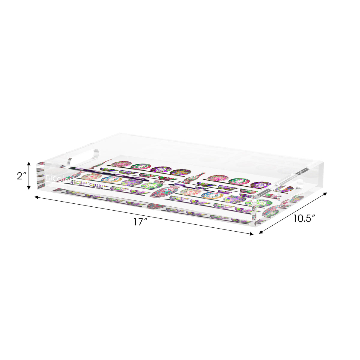 Ceramic Menagerie Acrylic Decorative Tray, 12.5 x 7.75 in. by Nicolette Mayer 
