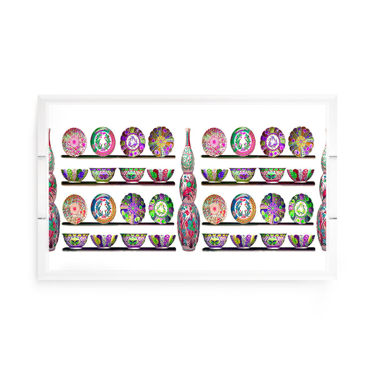 Ceramic Menagerie Acrylic Decorative Tray, 12.5 x 7.75 in. by Nicolette Mayer 