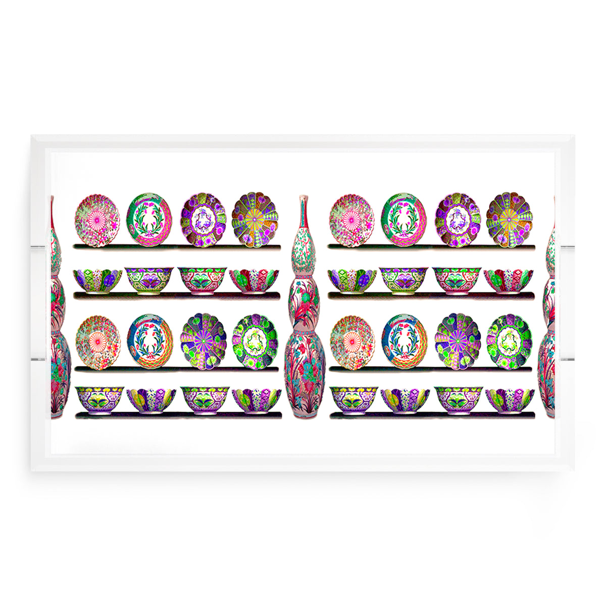 Ceramic Menagerie Acrylic Decorative Tray, 12.5 x 7.75 in. by Nicolette Mayer 
